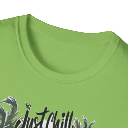 Just Chill Unisex Softstyle T-Shirt - Relaxing Frog Design for Casual Summer Vibes