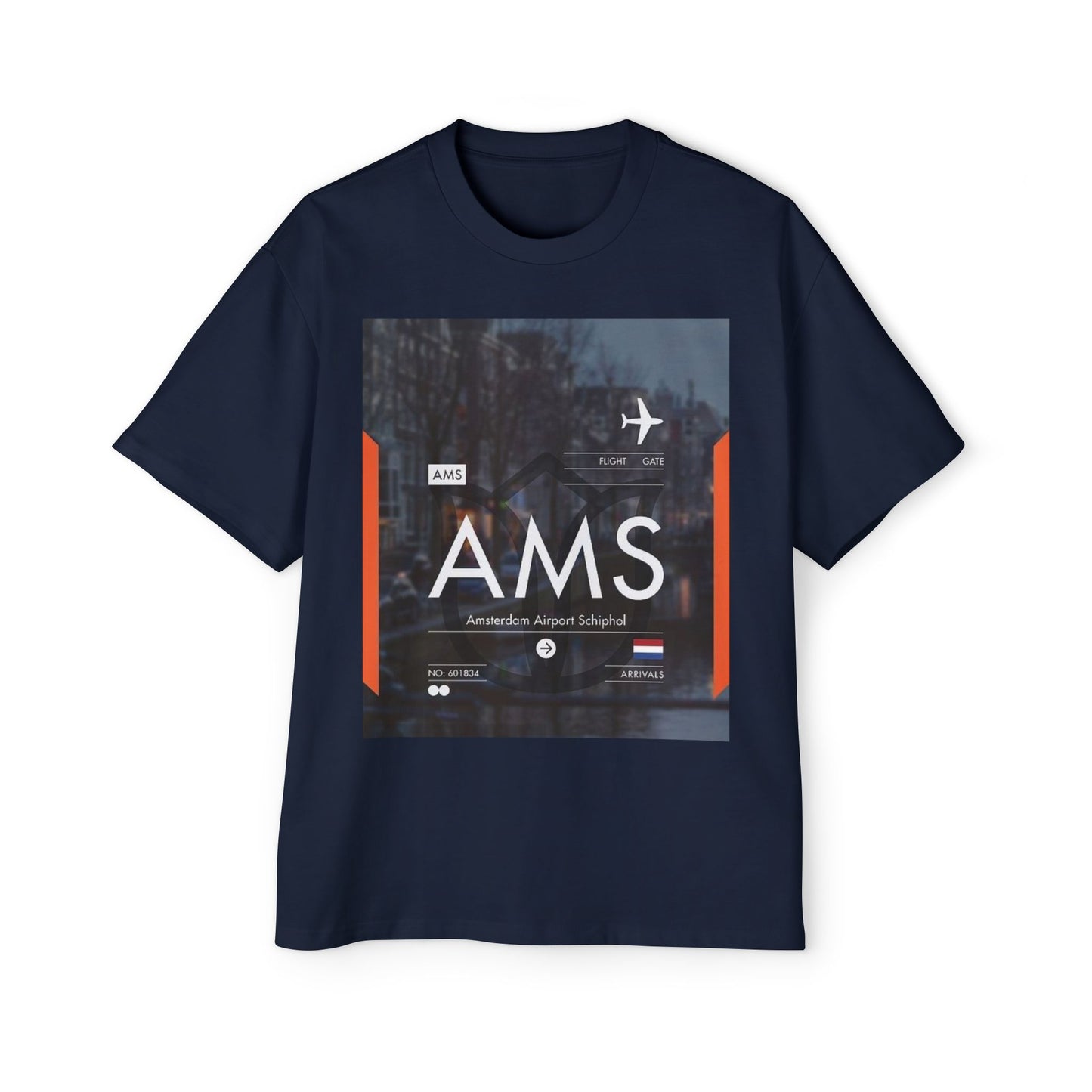 AMS Amsterdam Airport Tee — Travel-Inspired Graphic T-Shirt