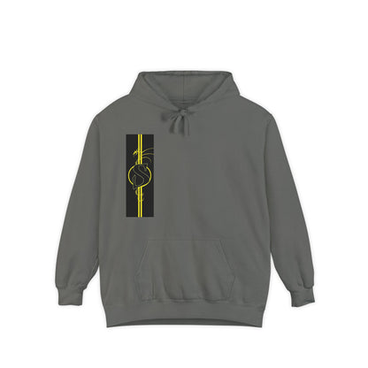Volleyball Stripe Hoodie — Retro Yellow & Black Volleyball Design