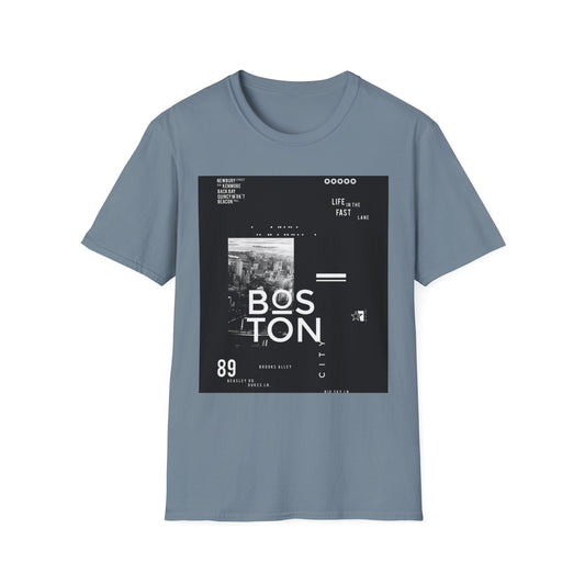 Boston Unisex Softstyle T-Shirt, Casual Wear, Travel Souvenir, Graphic Tee, Vintage Design, Gift for Him/Her