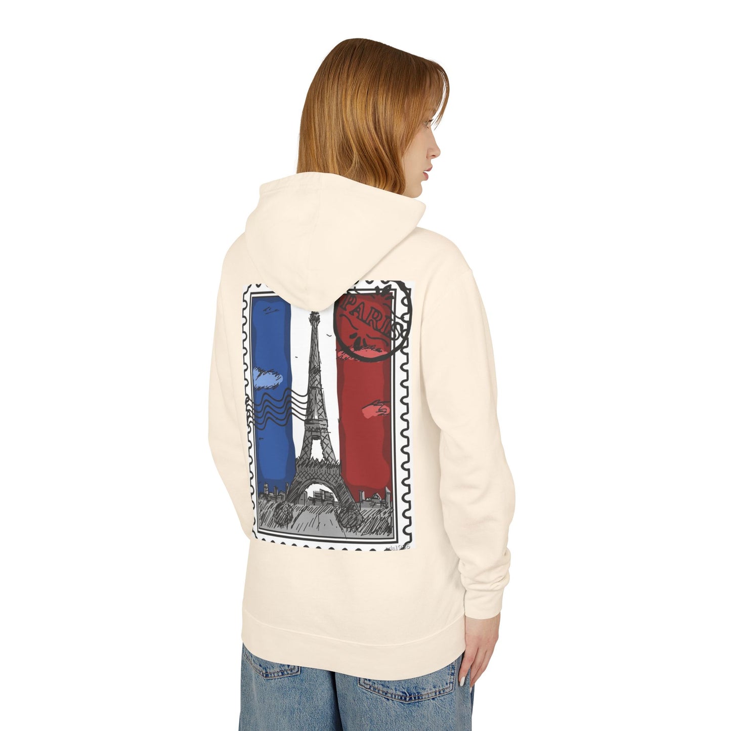 Paris Postcard Lightweight Hoodie for Travelers