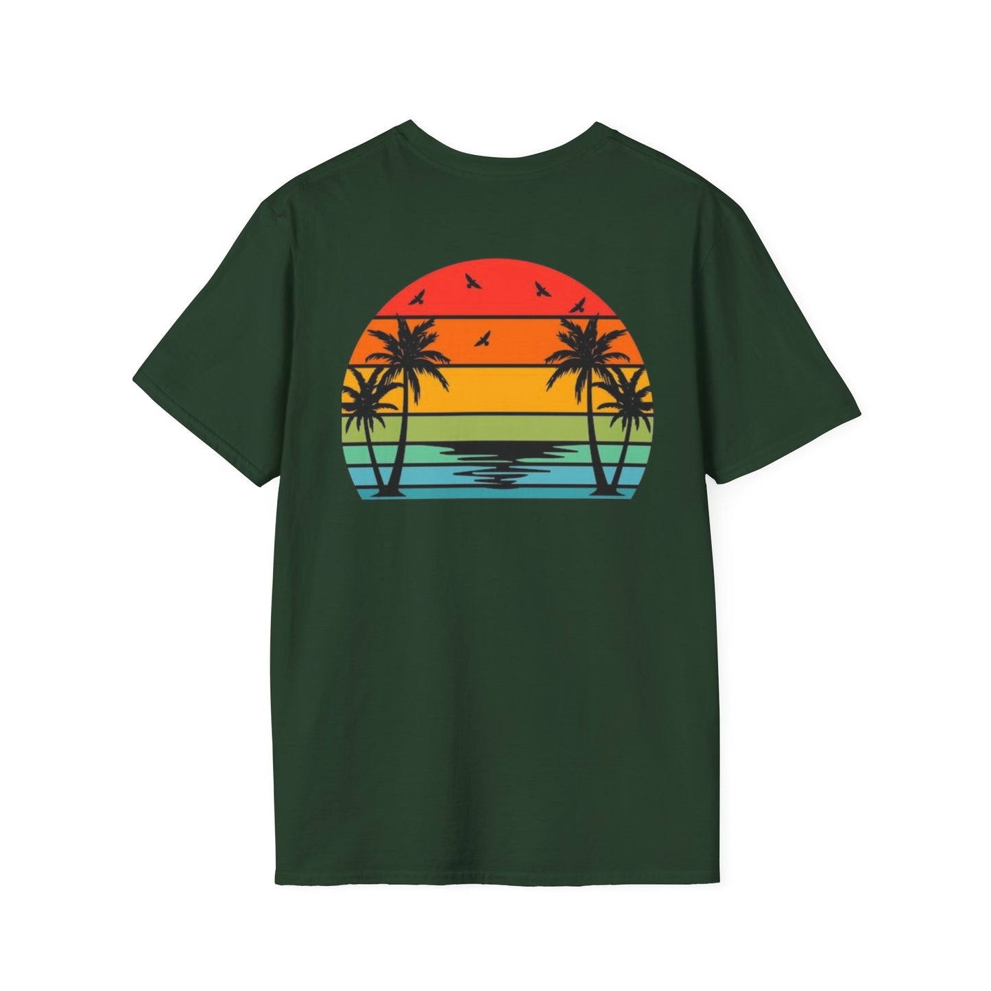 Tropical Sunset T-Shirt, Beach Vibes Tee, Unisex Graphic Shirt, Vacation Apparel, Summer Gift, Casual Wear