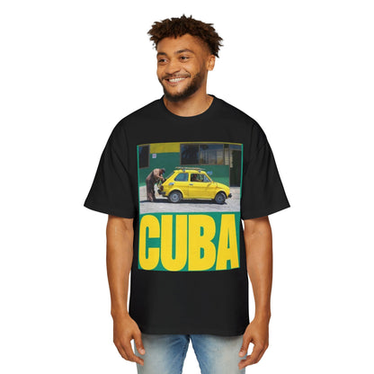 Cuba Vintage Photo Tee — Retro Yellow Car Graphic T-Shirt