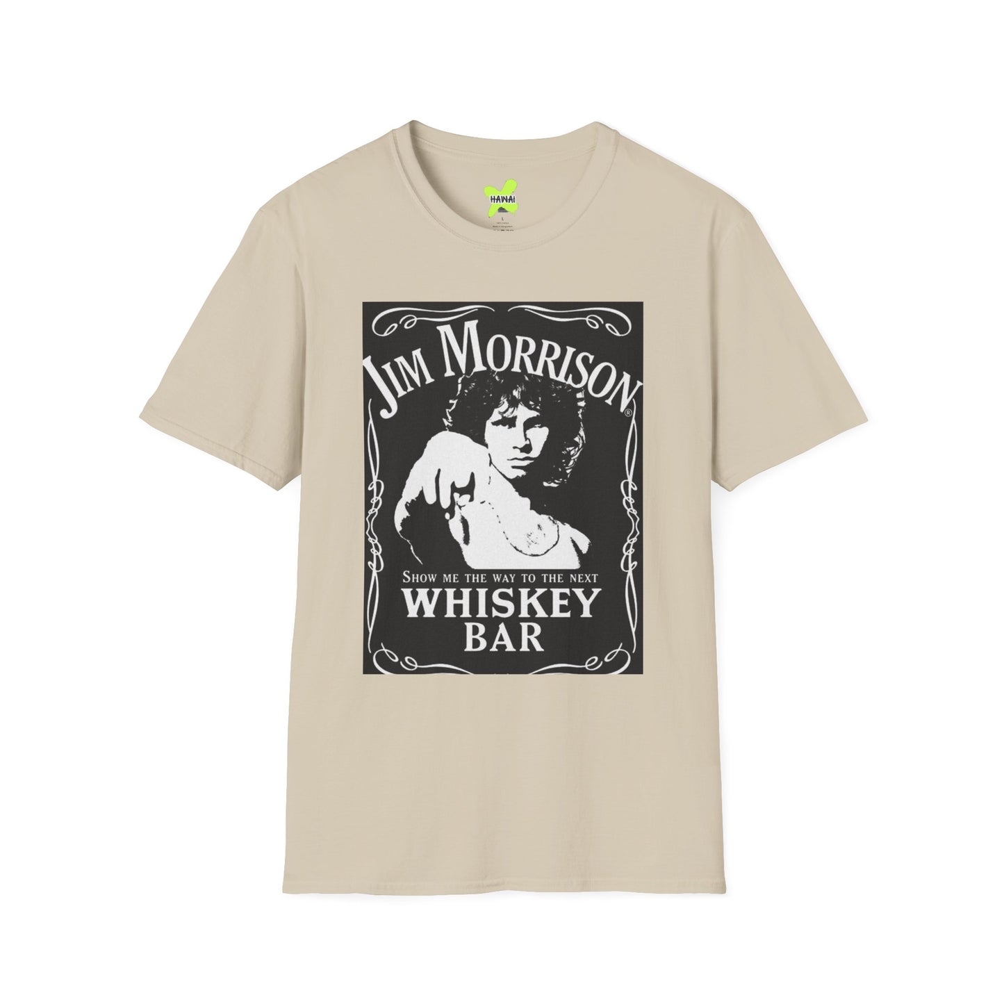 Jim Morrison Whiskey Bar Unisex Softstyle T-Shirt - Vintage Rock Apparel