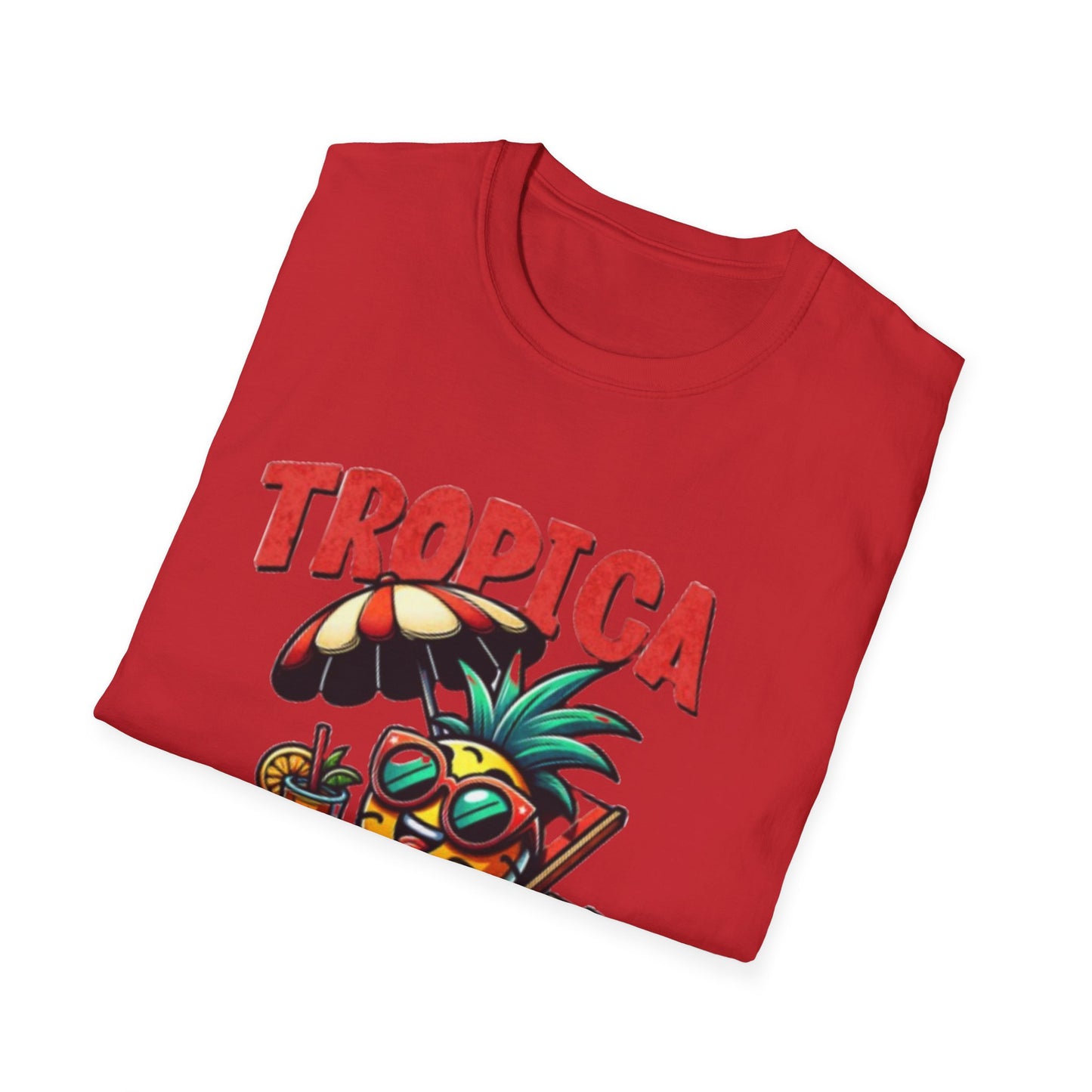 Tropical Vibes Unisex Softstyle T-Shirt - Fun Pineapple Design