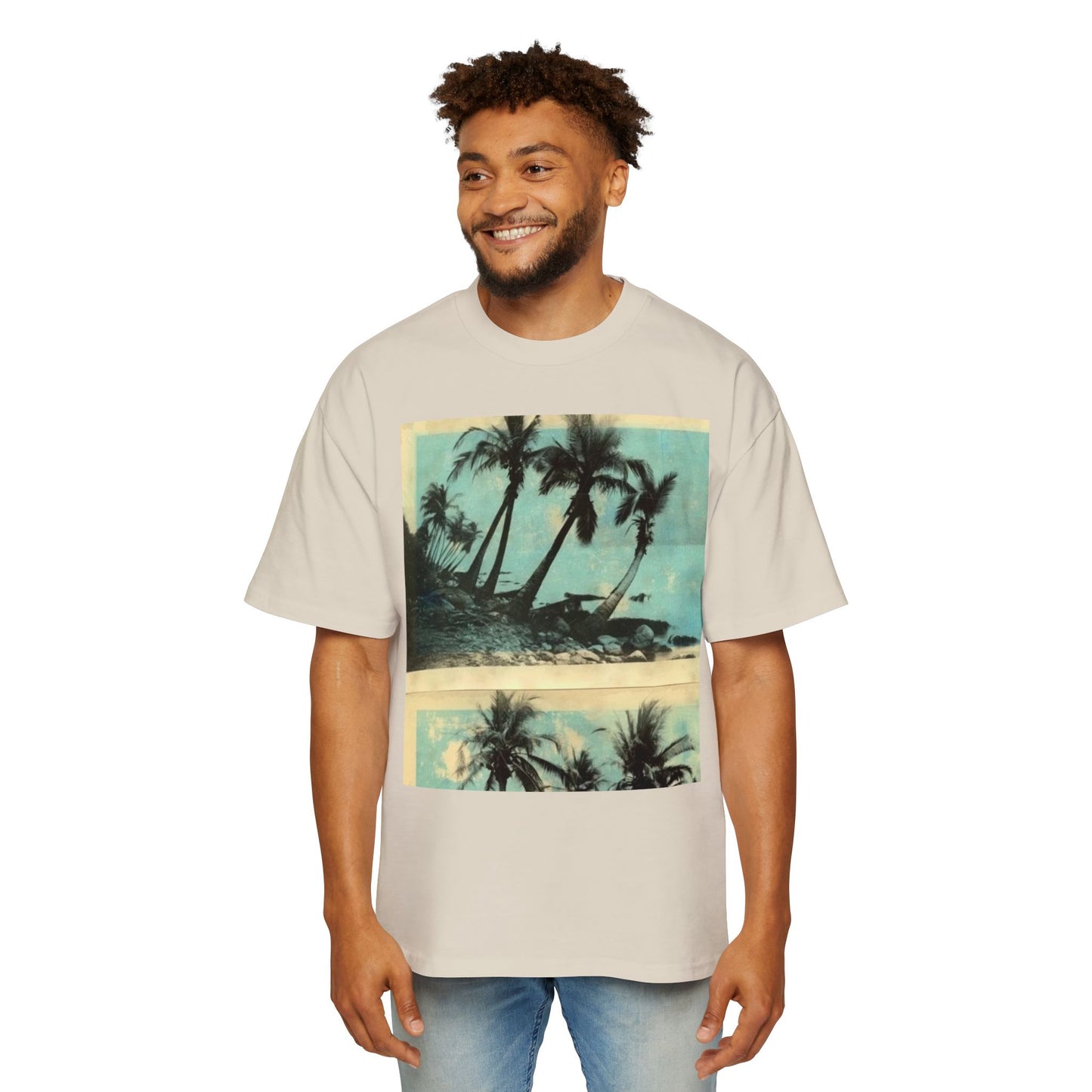 T-Shirt — Vintage Palm Beach Graphic Tee (Retro Tropical Sunset)