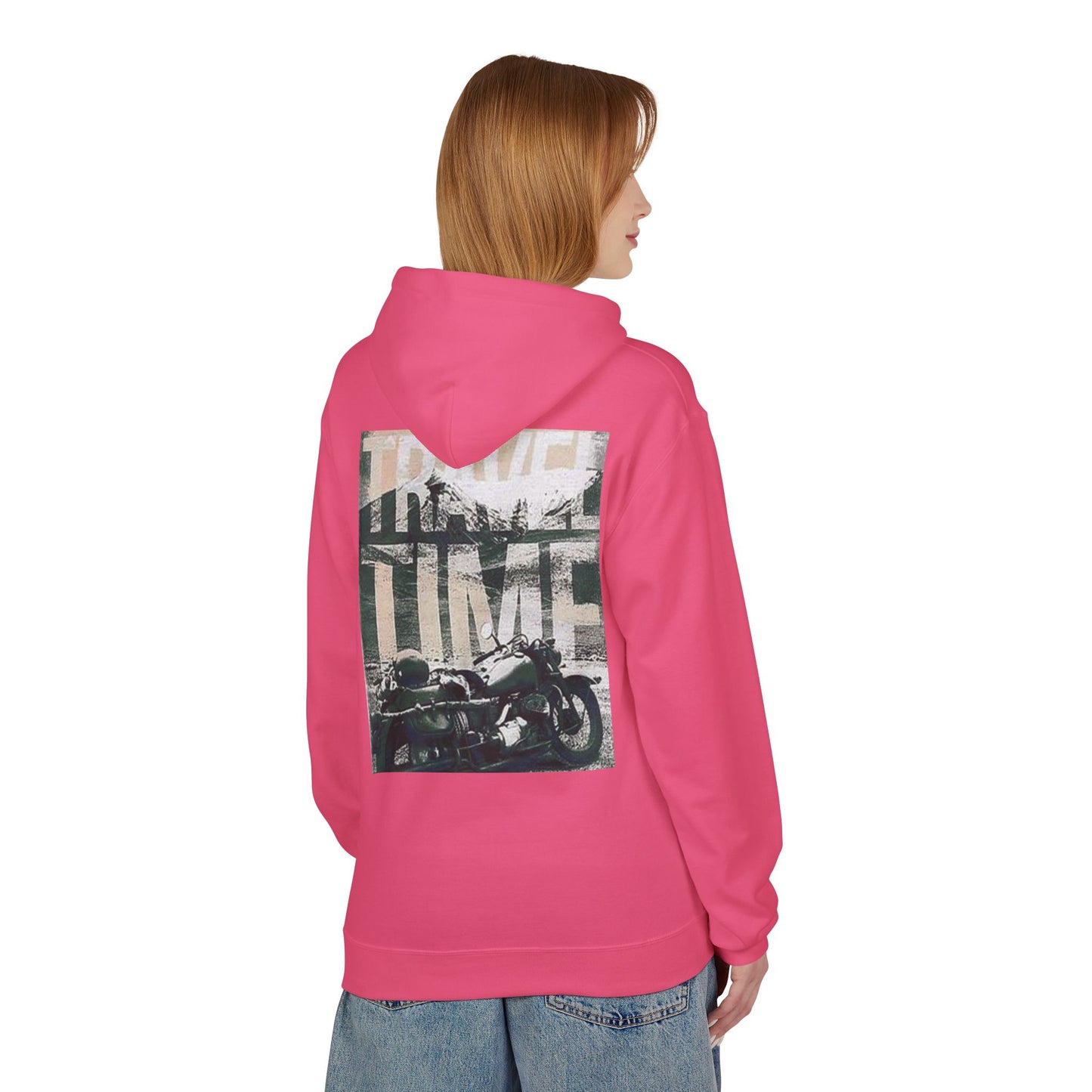 Travel Time Motorcycle Hoodie — Vintage Road Trip Graphic Hoodie