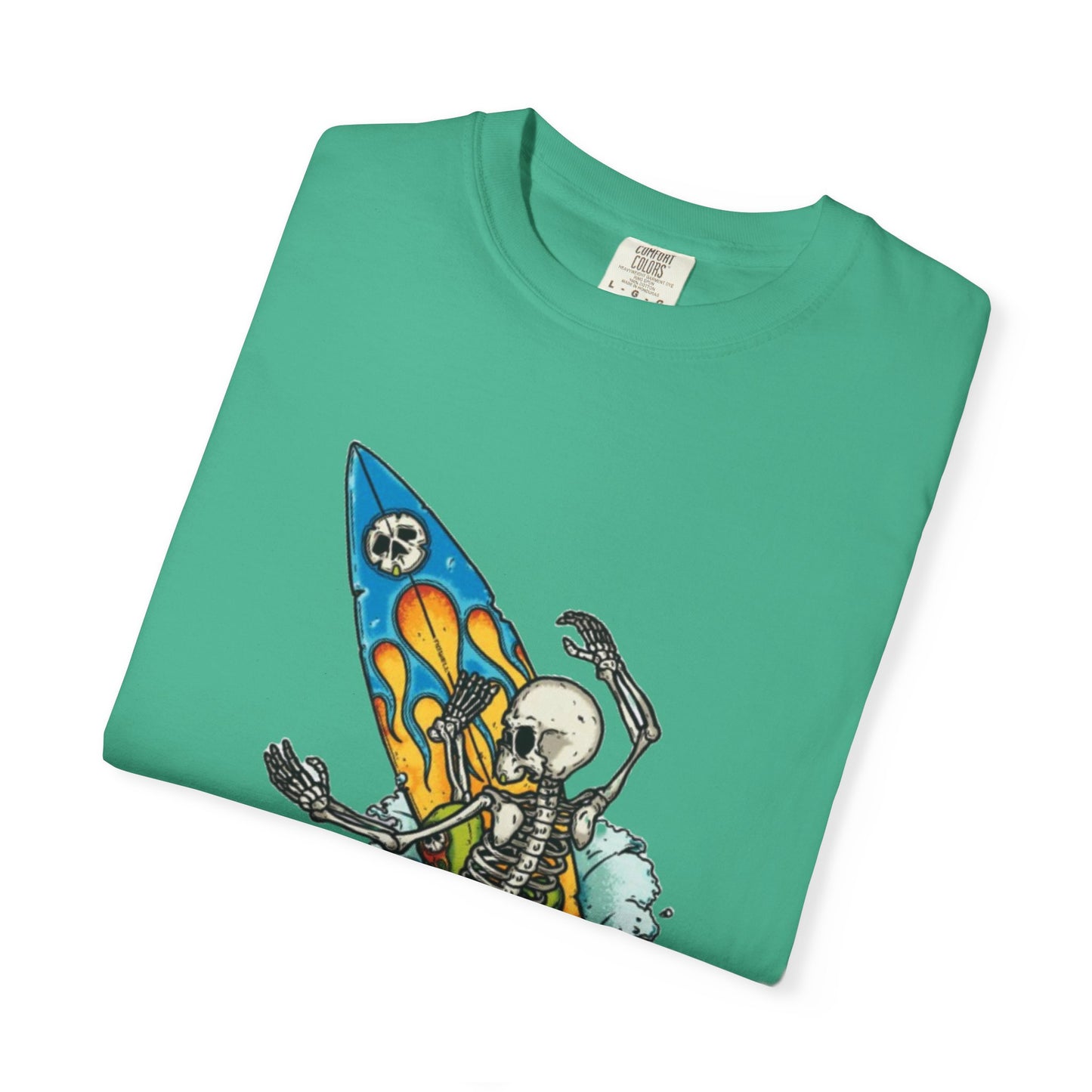 Surfing Skeleton Unisex T-shirt | Graphic Tee, Vintage Style, Beachwear, Gift for Surfers, Fun Summer Look