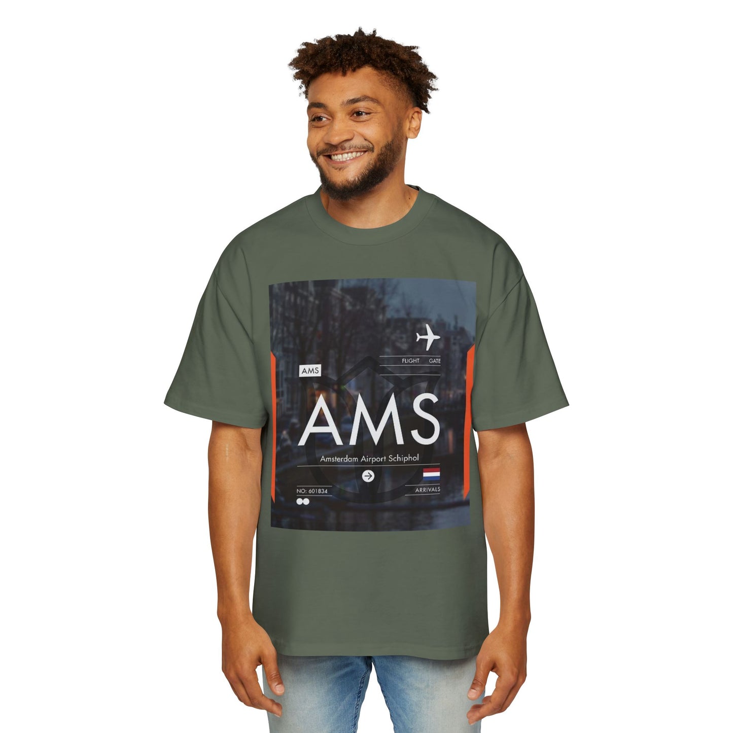 AMS Amsterdam Airport Tee — Travel-Inspired Graphic T-Shirt