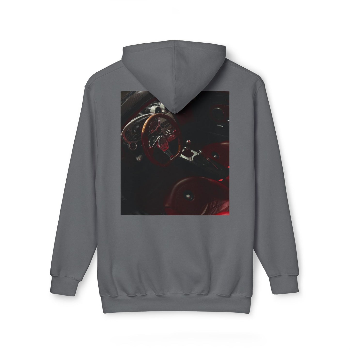 Unisex Hooded Sweatshirt with Retro Car Interior Design | Cozy Style for Auto Enthusiasts