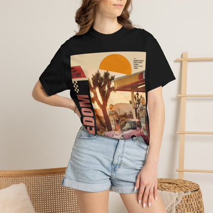 Freedom Road T-Shirt — Retro Desert Sunset Vintage Car Graphic