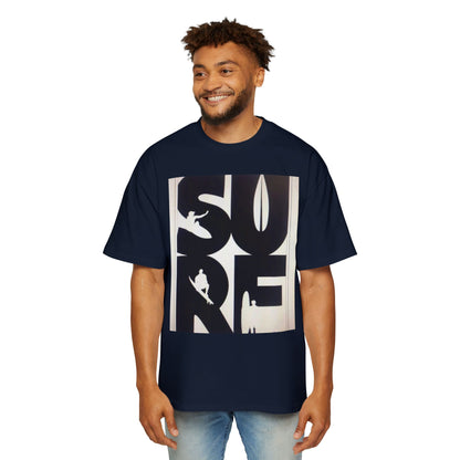 Surf Graphic Tee — Oversized Men's Surfboard Silhouette Shirt