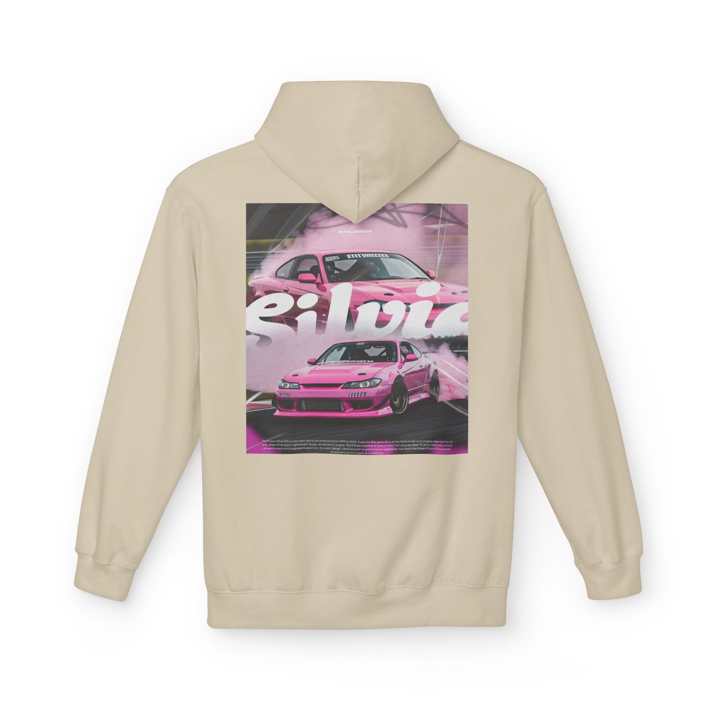 Unisex Fleece Hoodie with Pink Silvia Design - Stylish and Comfortable Streetwear