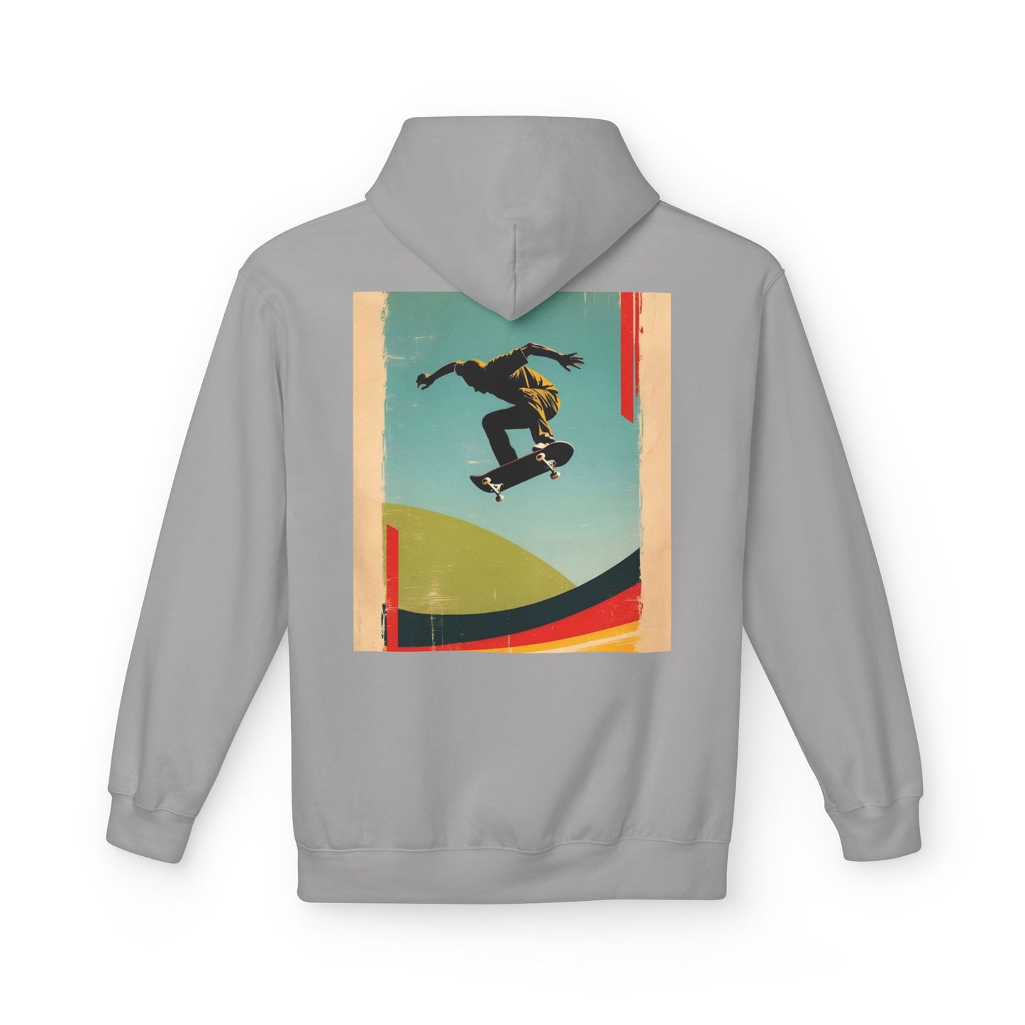 Retro Skateboarder Fleece Hoodie - Unisex Softstyle Pullover