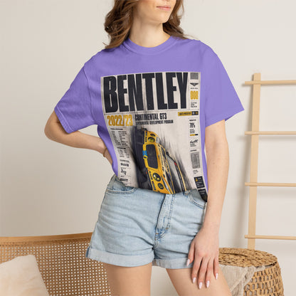 Bentley Magazine Cover T-Shirt – Yellow Sports Car Graphic Tee