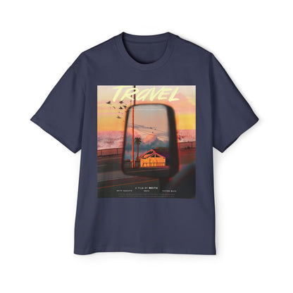 Travel Sunset Tee — Retro Roadside Mirror Graphic T-Shirt