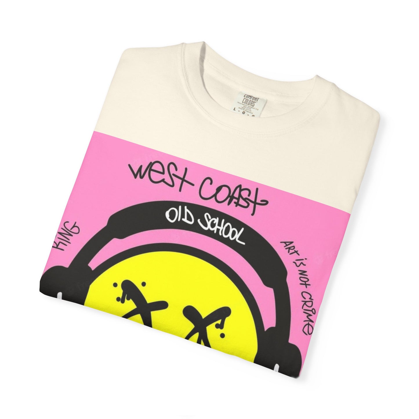 Retro Street Art T-Shirt - West Coast Vibe with Smiley Design