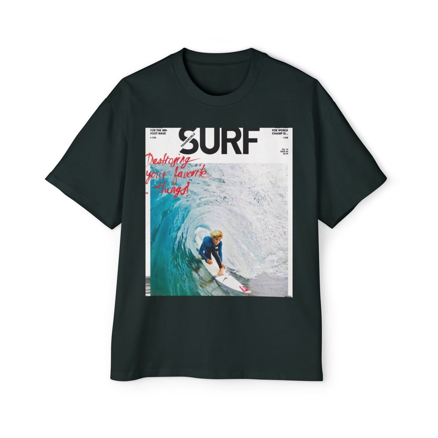 Surf Photo Graphic Tee — "Surf" Wave Rider Men's Oversized T-Shirt