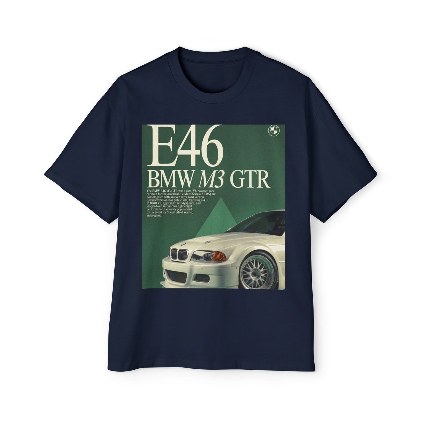 E46 BMW M3 GTR Tee — Vintage Racing Poster Graphic T-Shirt