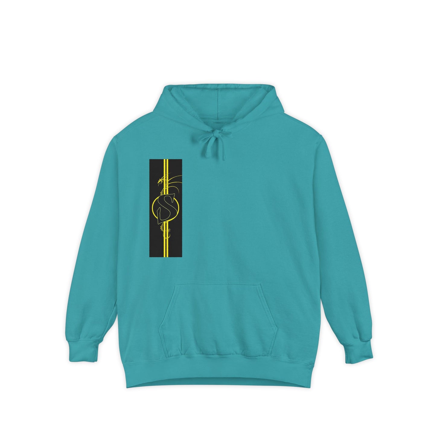 Volleyball Stripe Hoodie — Retro Yellow & Black Volleyball Design