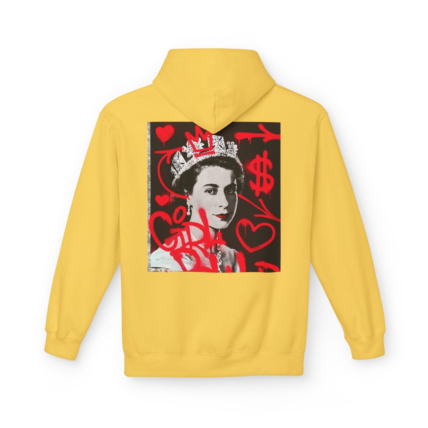 Queen Inspired Graphic Fleece Hoodie - Unisex Midweight, Cozy Apparel for Art Lovers