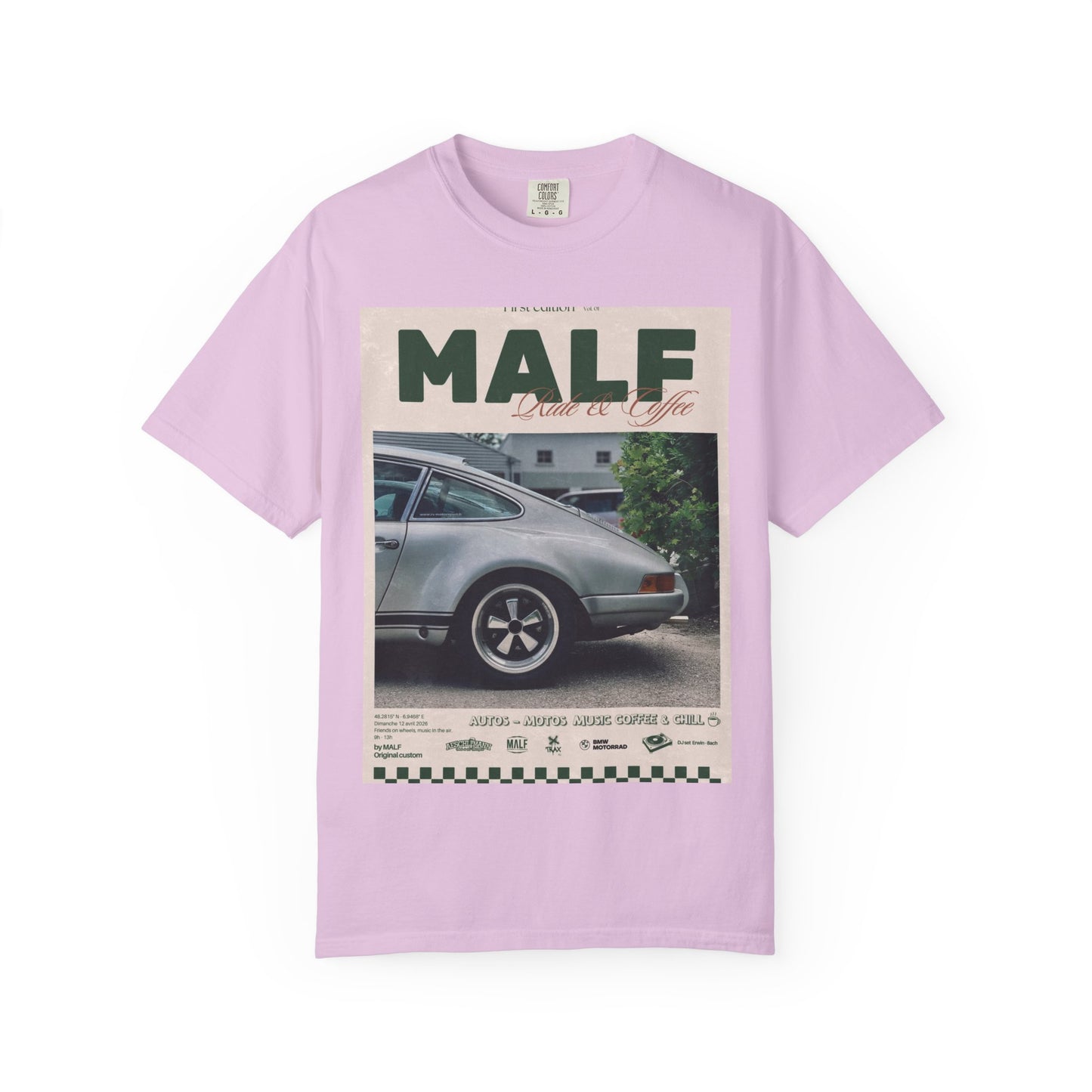 Vintage Porsche Photo Tee — "MALF Live to Ride" Graphic T-Shirt