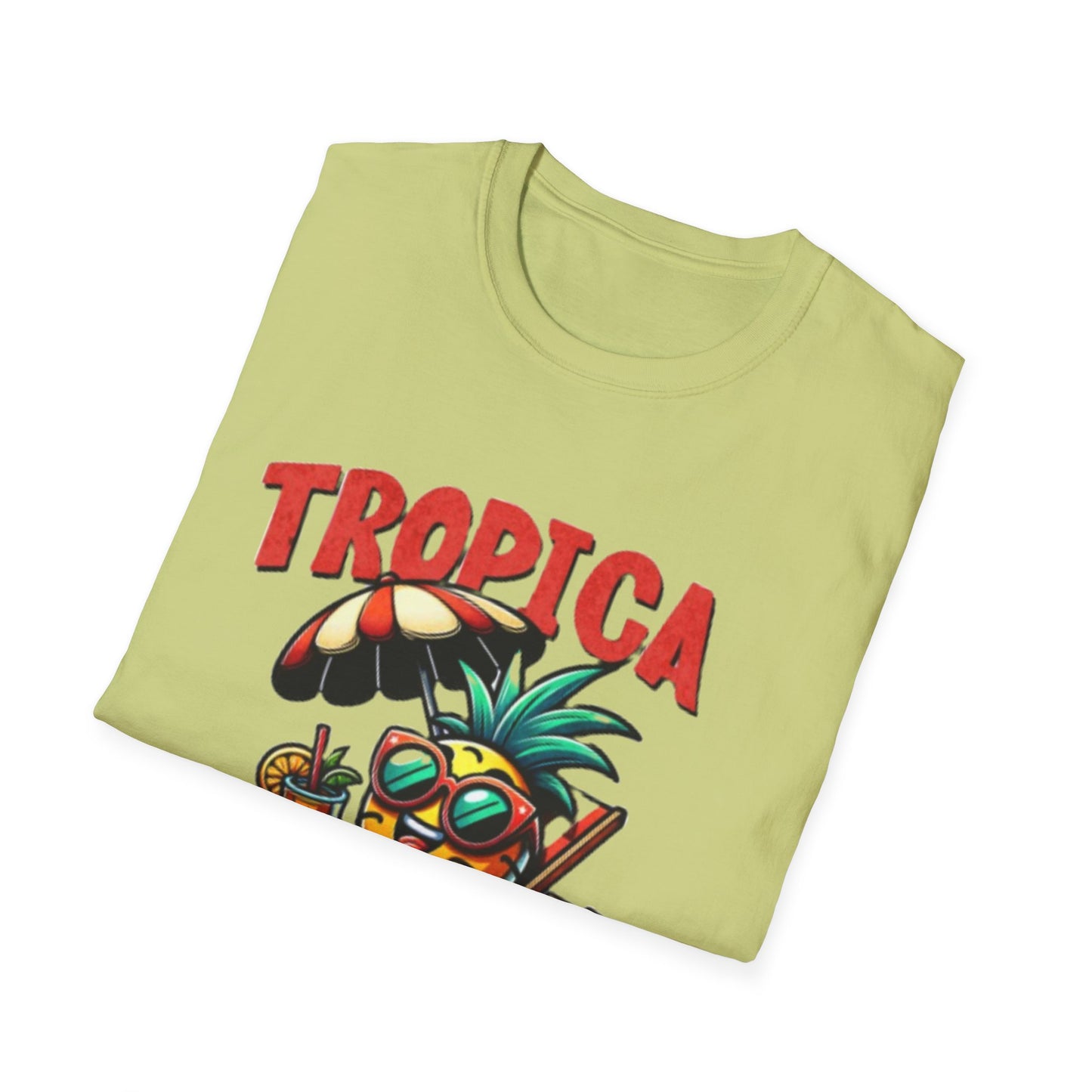 Tropical Vibes Unisex Softstyle T-Shirt - Fun Pineapple Design