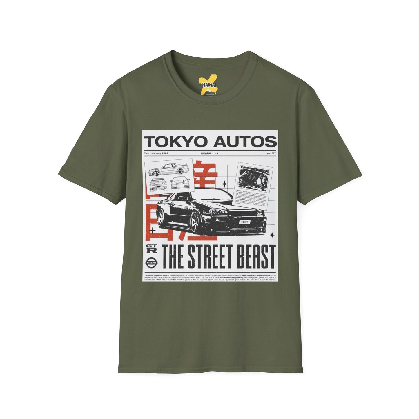 Tokyo Autos Street Beast T-Shirt, Unisex Graphic Tee, Car Enthusiast Gift, Casual Streetwear, Automotive Fashion, Birthday Gift