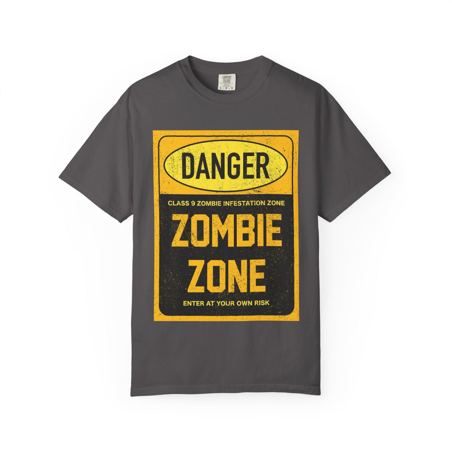 Zombie Zone T-Shirt - Unisex Danger Graphic Tee for Halloween & Horror Fans