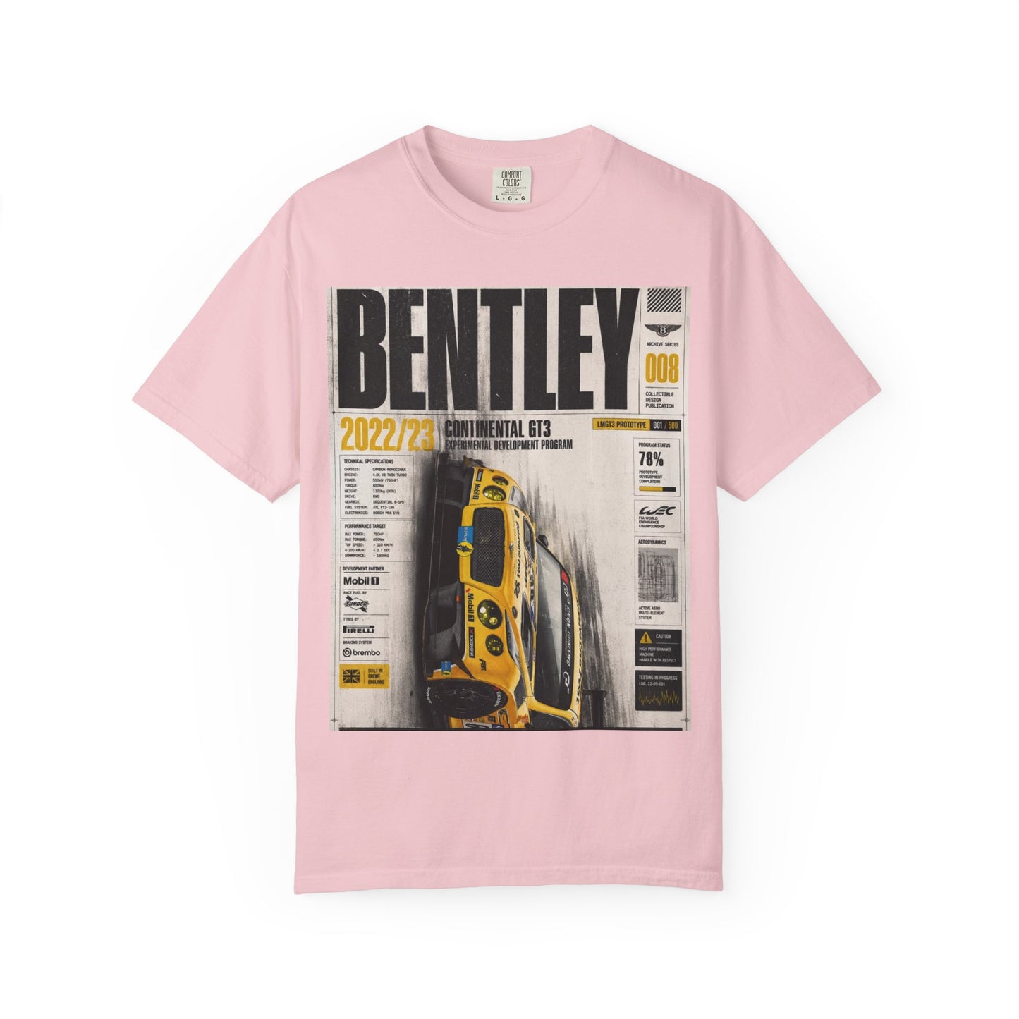 Bentley Magazine Cover T-Shirt – Yellow Sports Car Graphic Tee