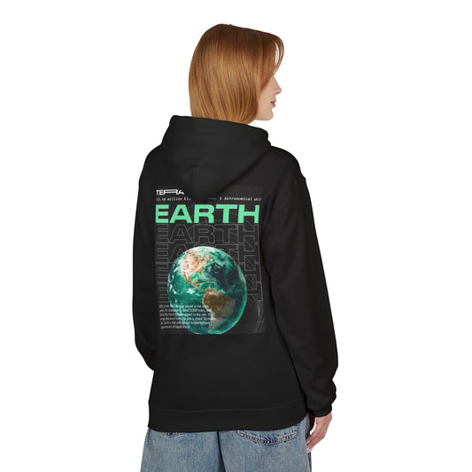 Earth-Themed Unisex Fleece Hoodie - Perfect for Eco Lovers