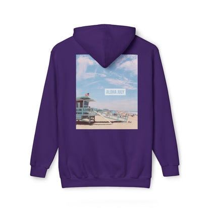 Aloha July Unisex Hooded Sweatshirt - Beach Vibes, Made in USA
