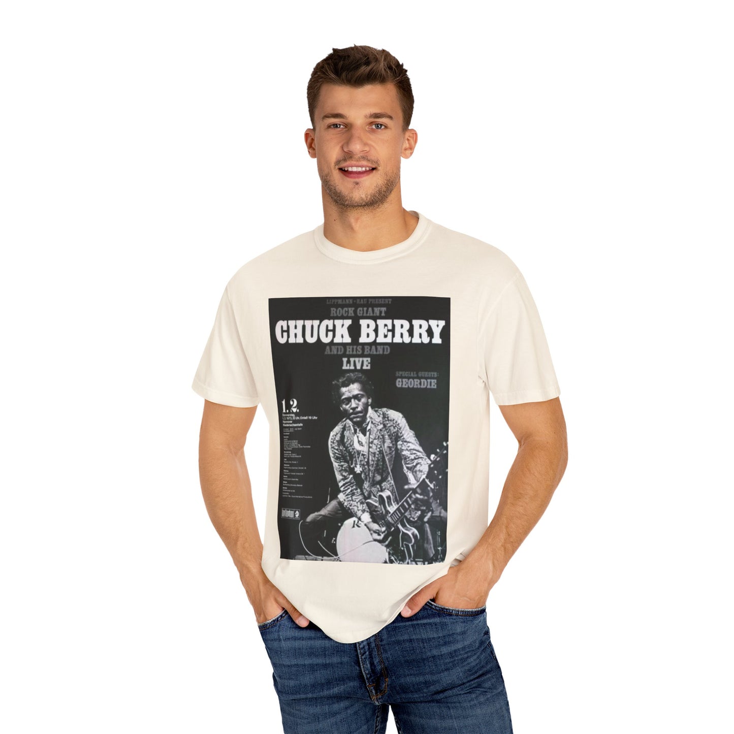 Retro Chuck Berry Live T-Shirt - Unisex Garment-Dyed Tee