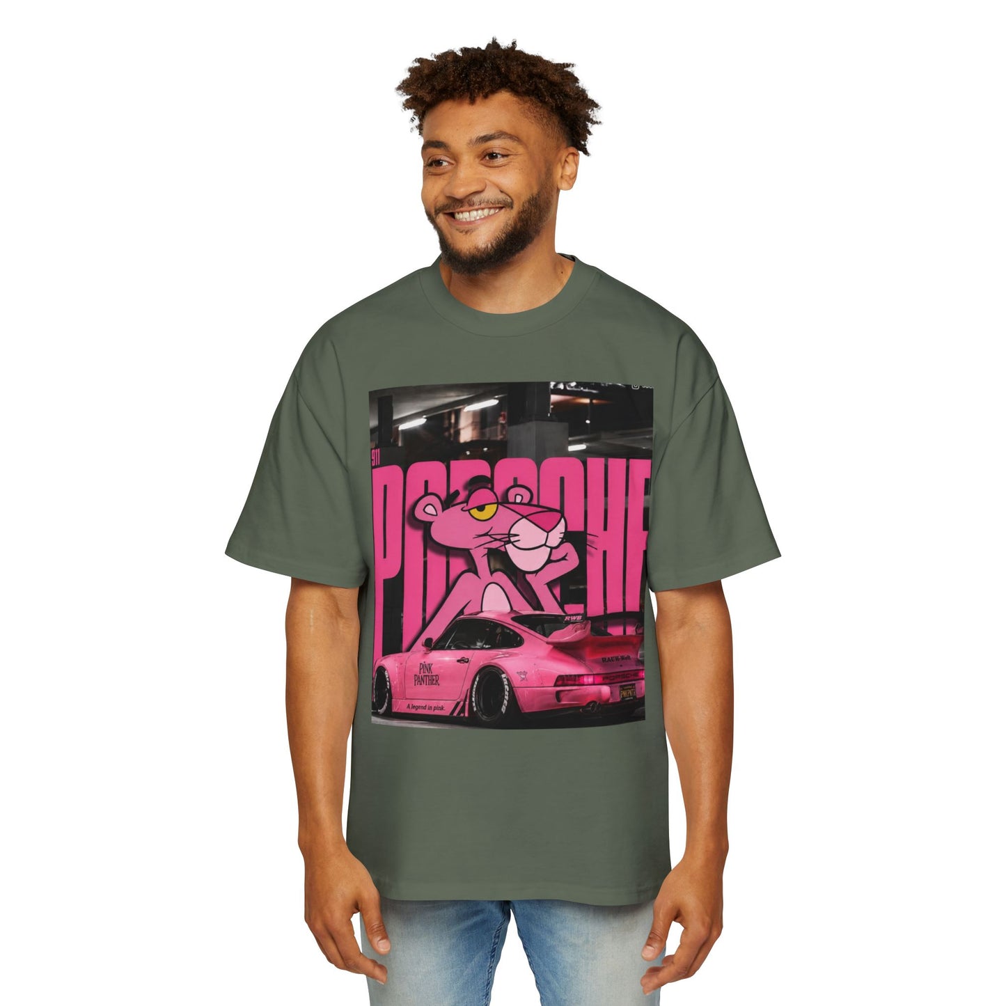Pink Panther Streetwear Tee — Retro Racing Graphic Shirt