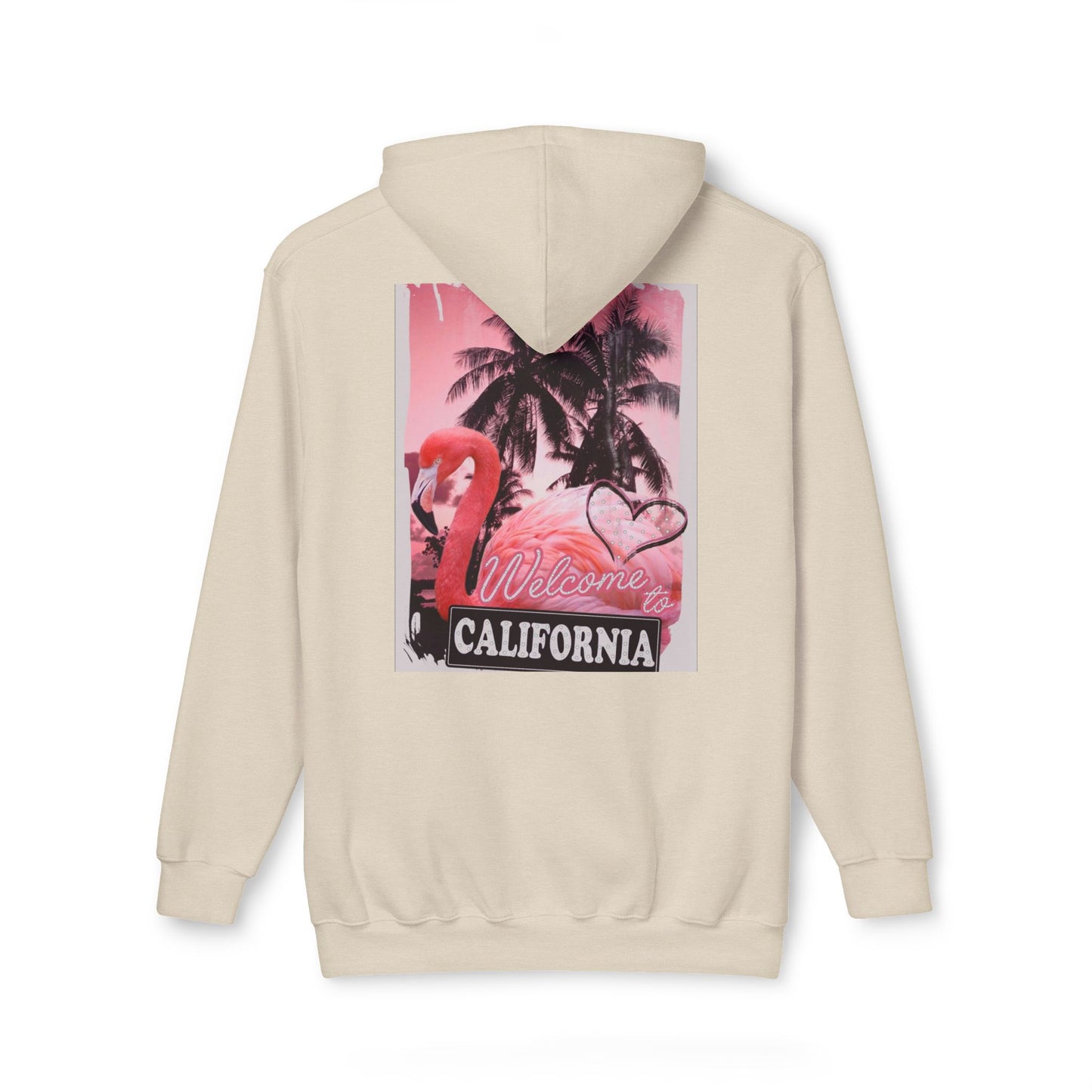 California Vibes Unisex Hooded Sweatshirt - Tropical Flamingo Design