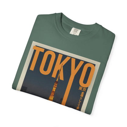 Tokyo Nightscape Graphic T-Shirt — Vintage Japan Tower Travel Poster Tee