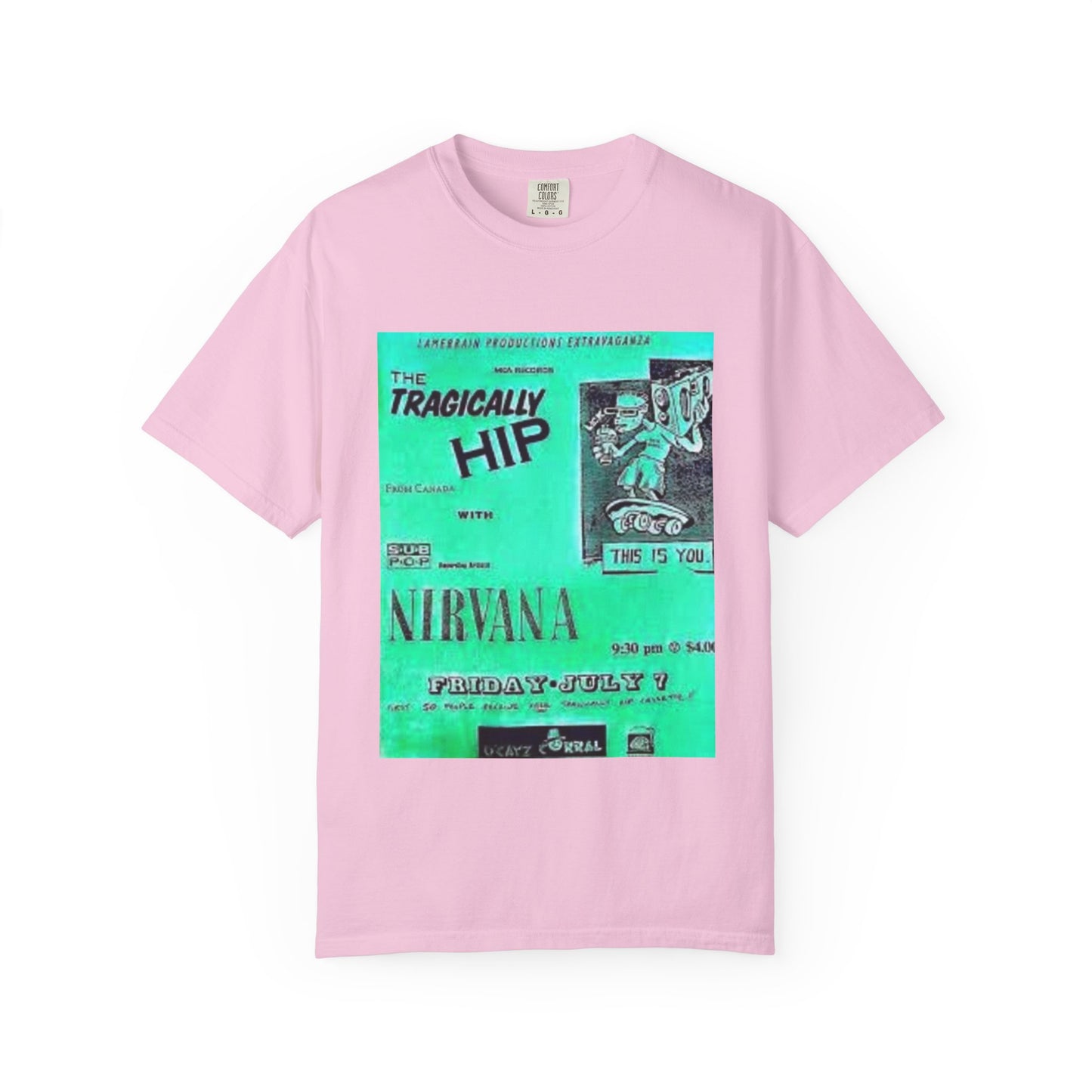 Retro Band Graphic T-Shirt - Nirvana & Tragically Hip Design