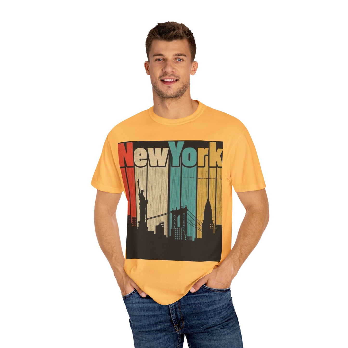 New York Skyline Graphic Tee | Unisex Vintage T-Shirt | Perfect for Travelers, Souvenir, NYC Lovers, Casual Wear, Gifts