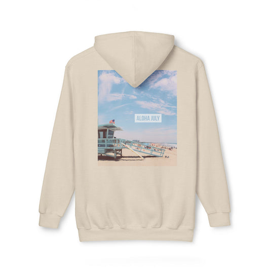 Aloha July Unisex Hooded Sweatshirt - Beach Vibes, Made in USA