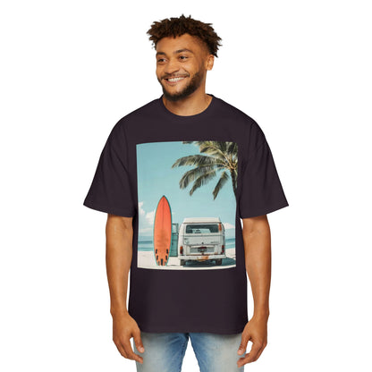 Surf Van Beach T-Shirt — Vintage Palm & Surfboard Graphic Tee