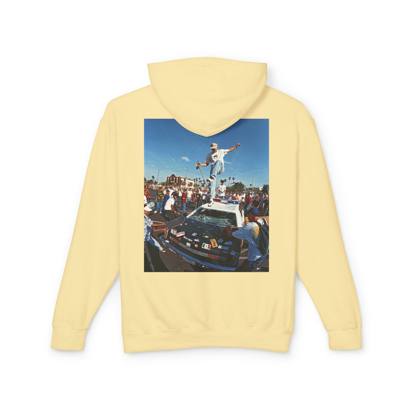 Unisex Lightweight Hooded Sweatshirt - Retro Street Vibe Graphic