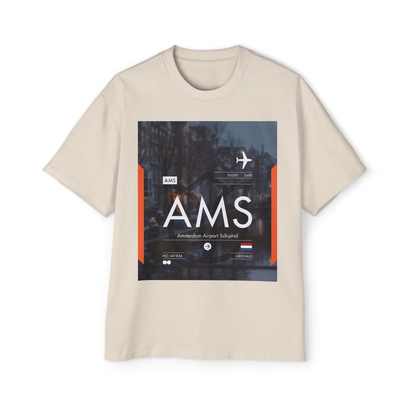 AMS Amsterdam Airport Tee — Travel-Inspired Graphic T-Shirt