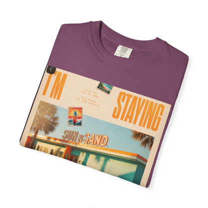 Weekend Staycation Vintage T-Shirt — "I'm Staying the Weekend" Retro Diner Design