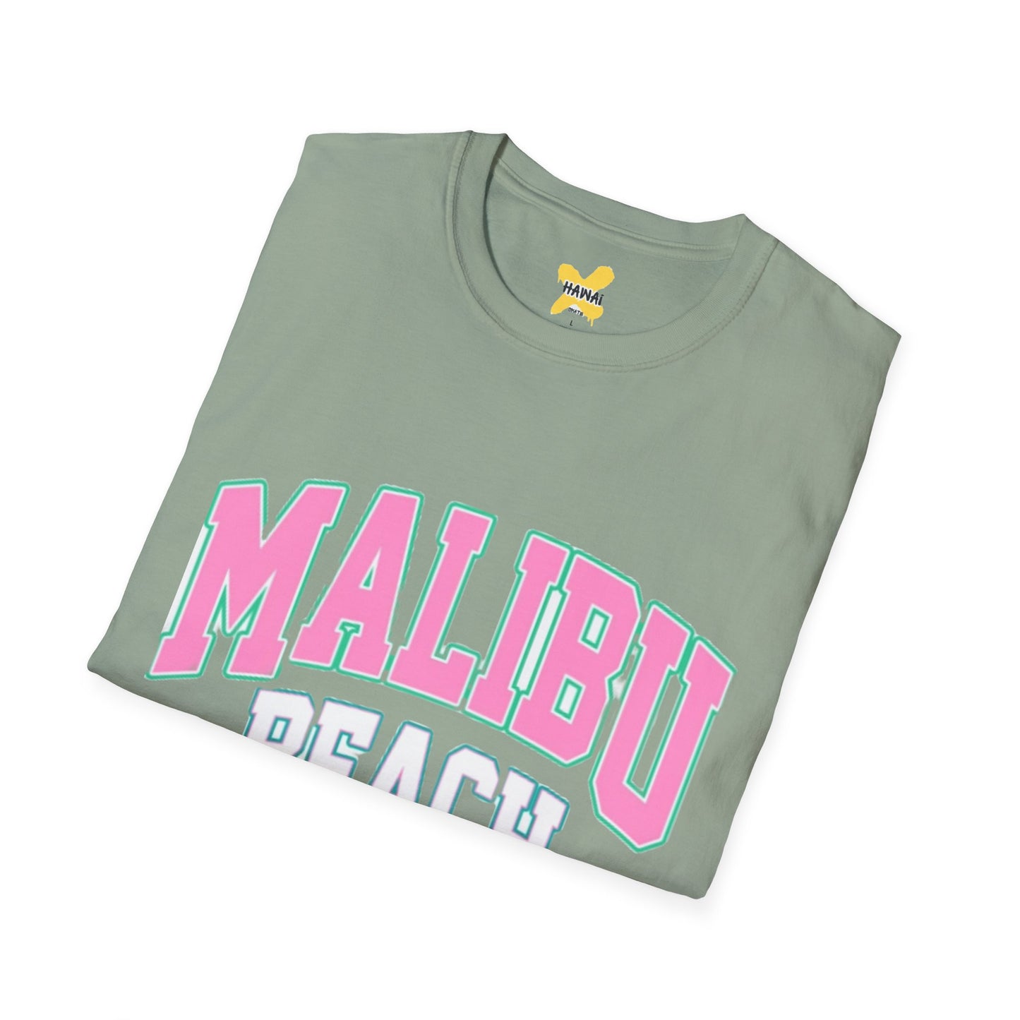 Malibu Beach Graphic T-Shirt - Unisex Softstyle Tee for Summer Vibes