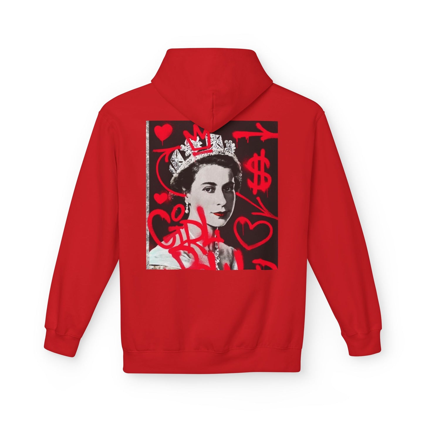 Queen Inspired Graphic Fleece Hoodie - Unisex Midweight, Cozy Apparel for Art Lovers