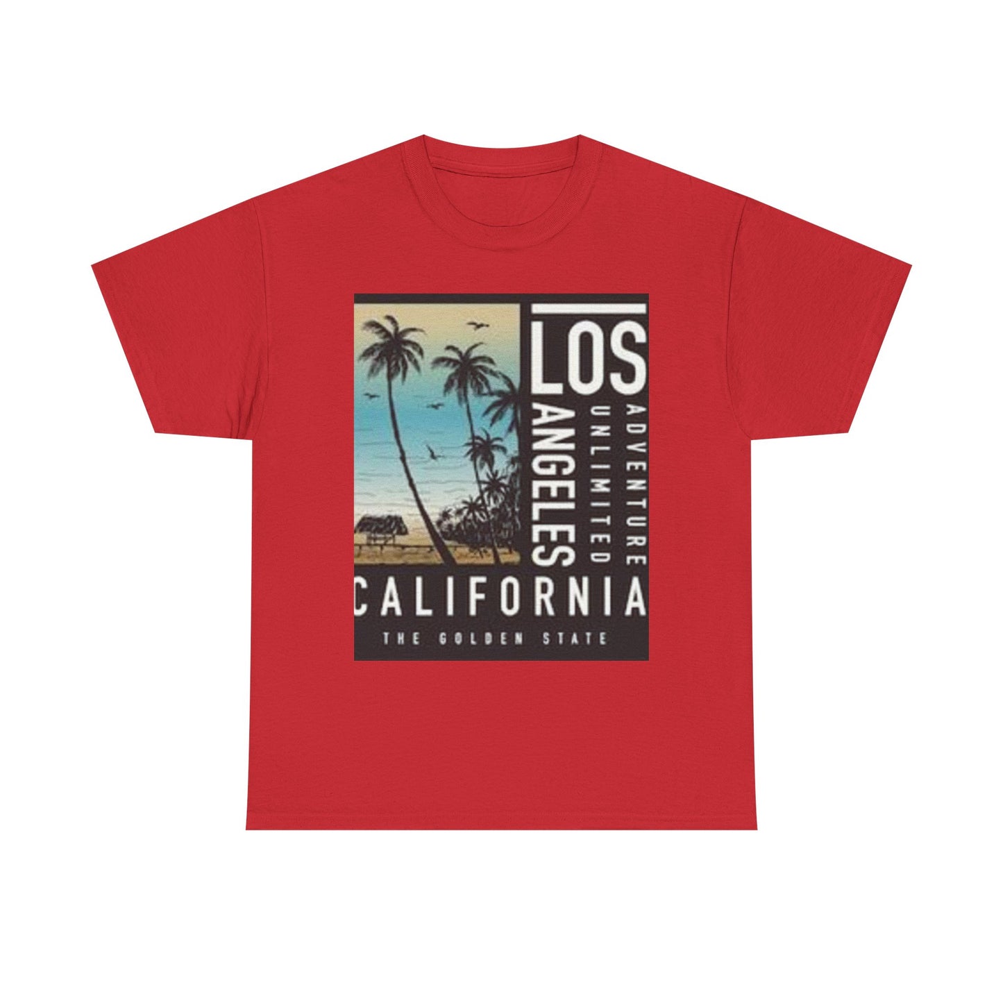 California Adventure Unisex Heavy Cotton Tee, Summer Style Shirt, Beach Vacation Top, Los Angeles Gift, Travel Apparel