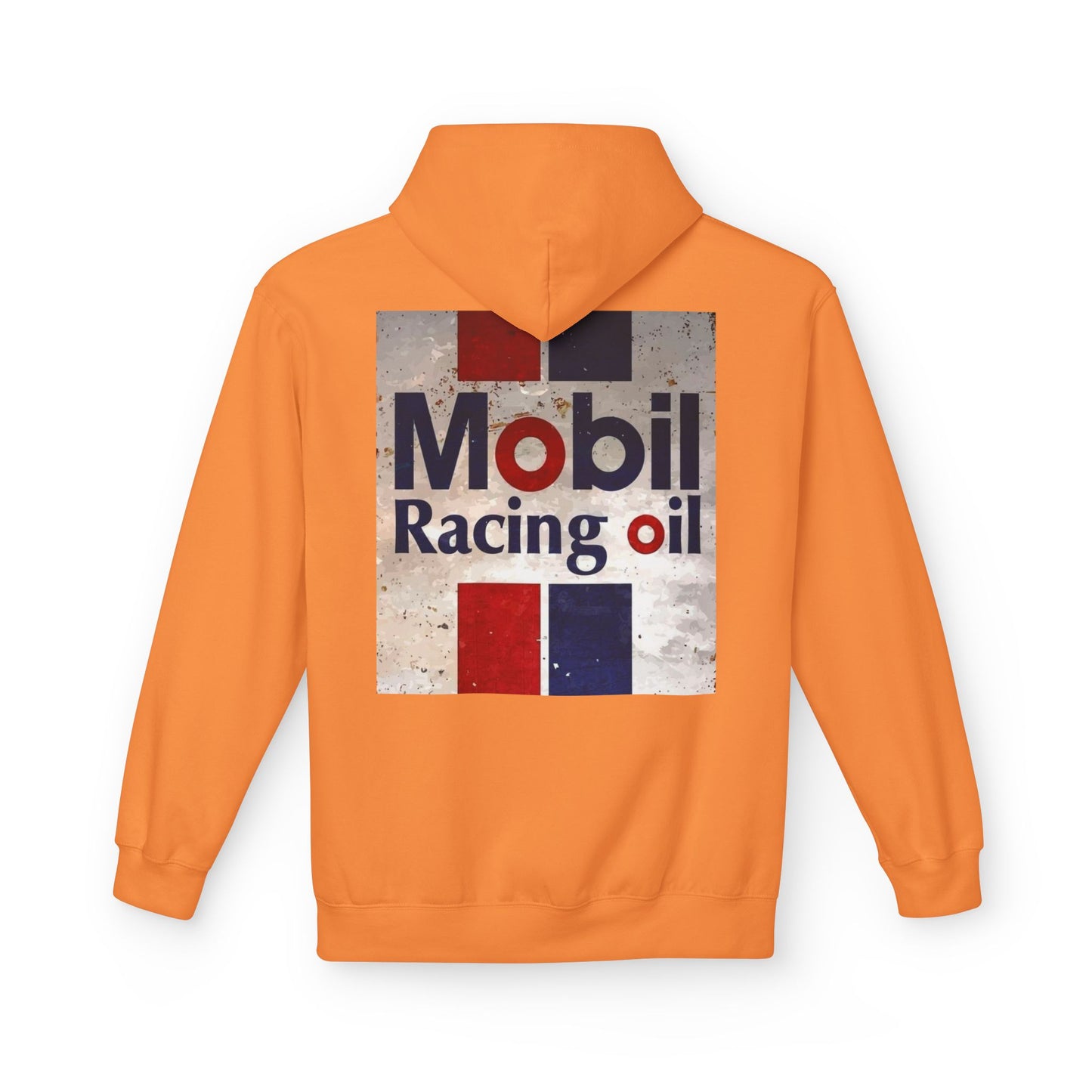 Retro Mobil Racing Oil Fleece Hoodie for Motorsport Enthusiasts