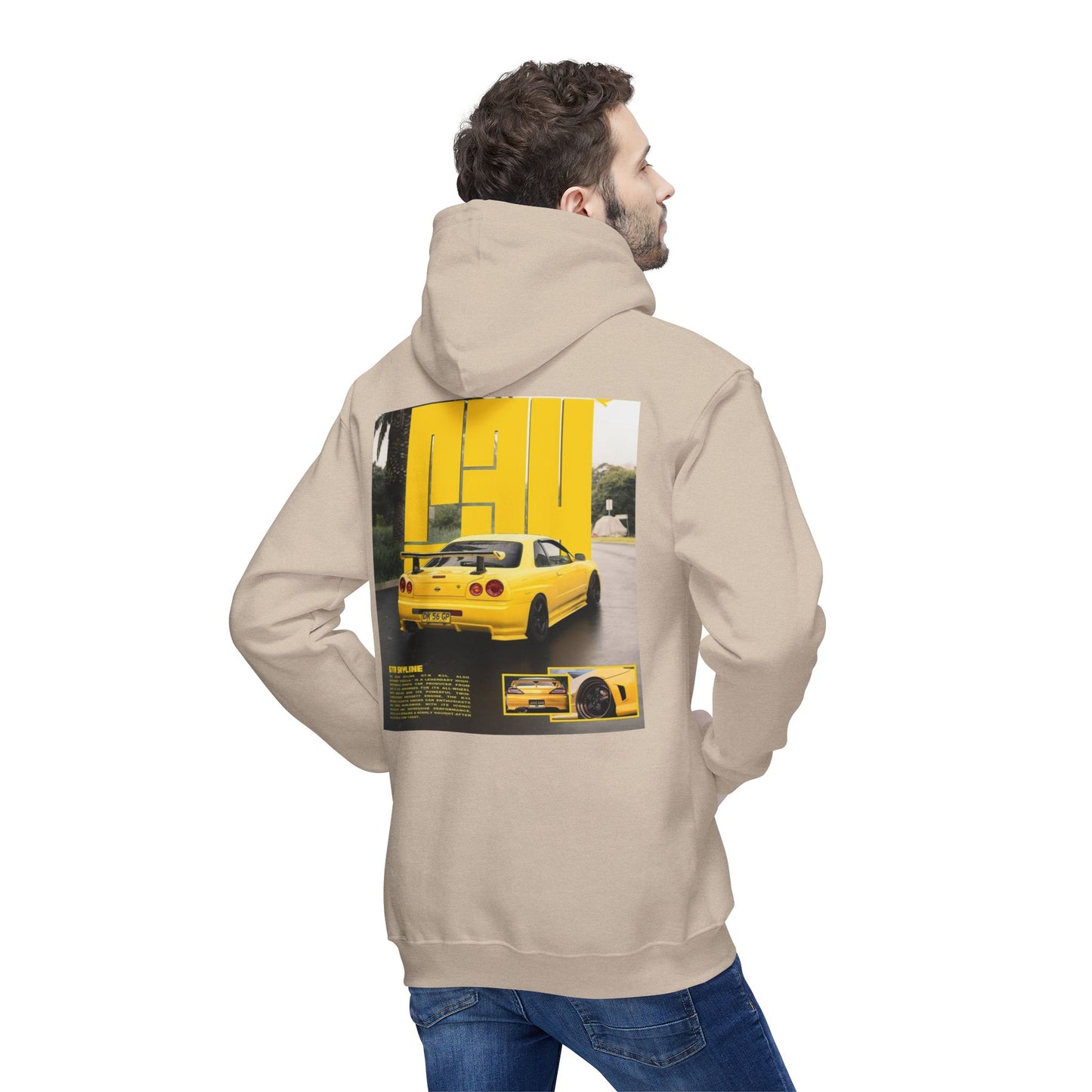 Unisex Hooded Sweatshirt - Retro Car Graphic - Made in the USA