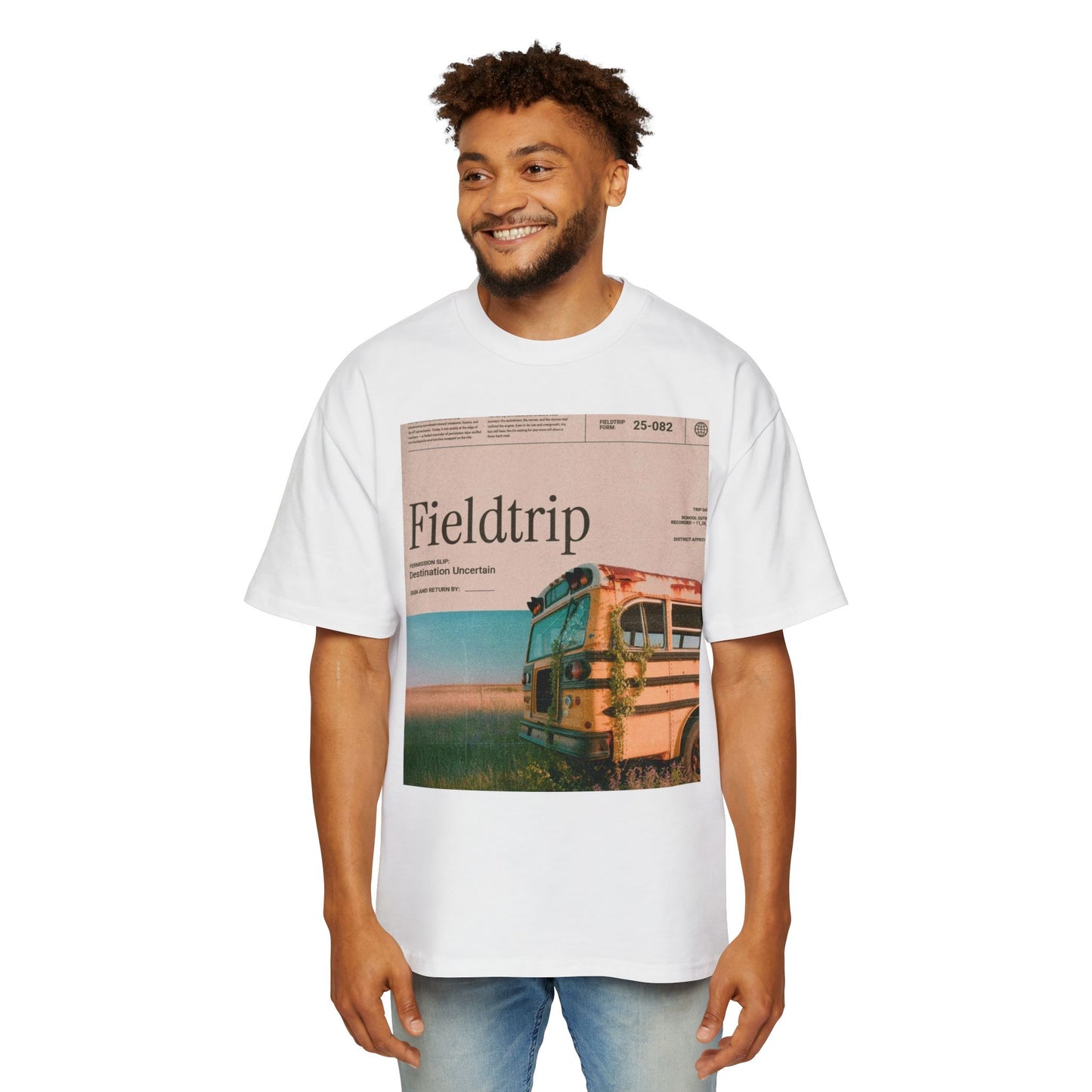 Fieldtrip Graphic Tee — Vintage School Bus Photo Print