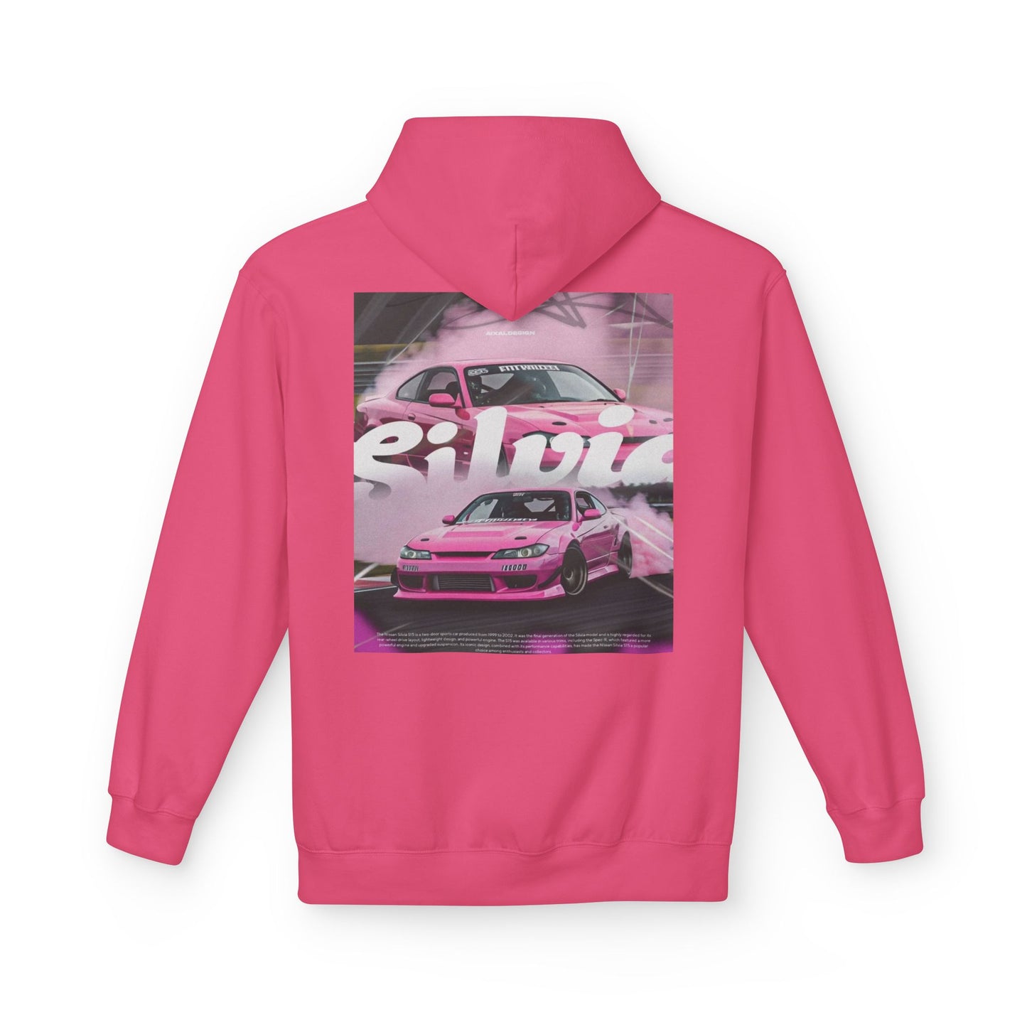 Unisex Fleece Hoodie with Pink Silvia Design - Stylish and Comfortable Streetwear